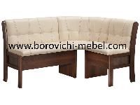 Кухонный угловой диван Этюд  3-1 (1780х1180 мм) в искусственной коже Boom Milk